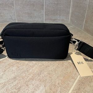 BEIS Black Travel Crossbody Bag with Adjustable Strap